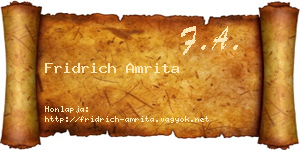 Fridrich Amrita névjegykártya